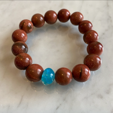 Load image into Gallery viewer, Brown Love + Blue Crystal Stone Women Bracelet