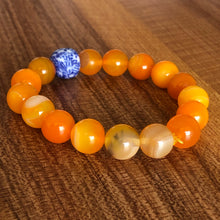 Load image into Gallery viewer, Rapture Orange + Ghanaian Krobo Bead Bracelet