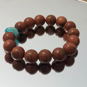 Brown Love + Blue Crystal Stone Women Bracelet