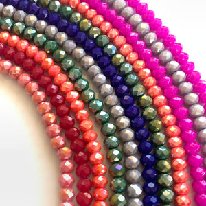 4mm Faceted Opaque Crystal Bead