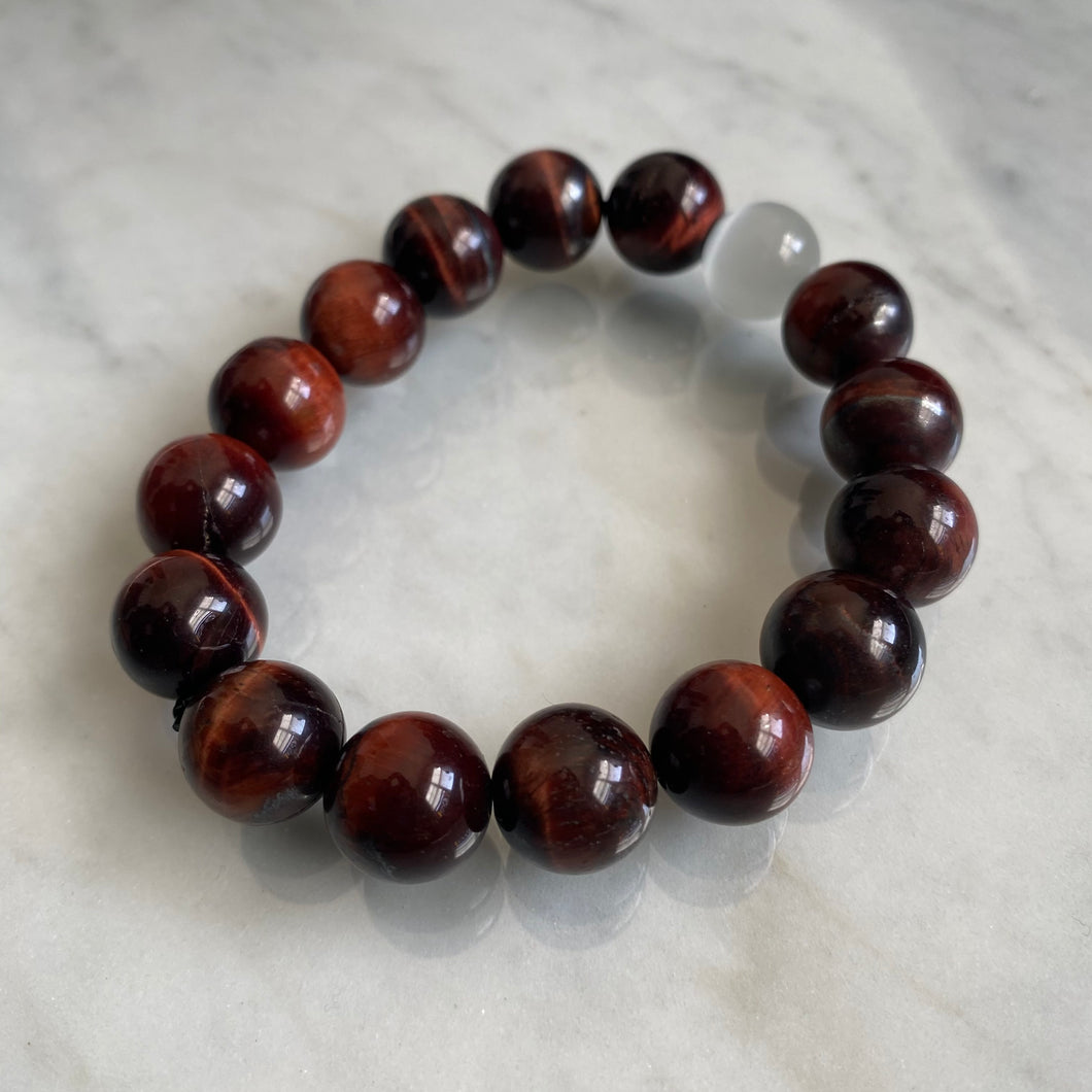 Tiger Eye Large + White Accent